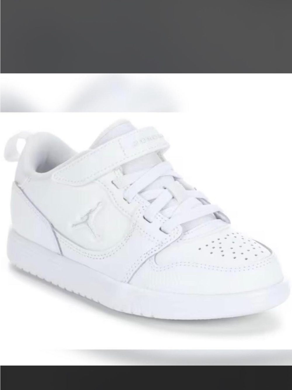 Jordan White Athletic Sneakers with Hook-and-Loop Strap